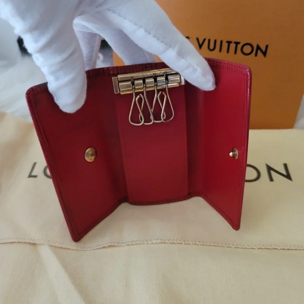 Authentic Louis Vuitton Epi Leather 4 Key Holder  - Red - Picture 7 of 12